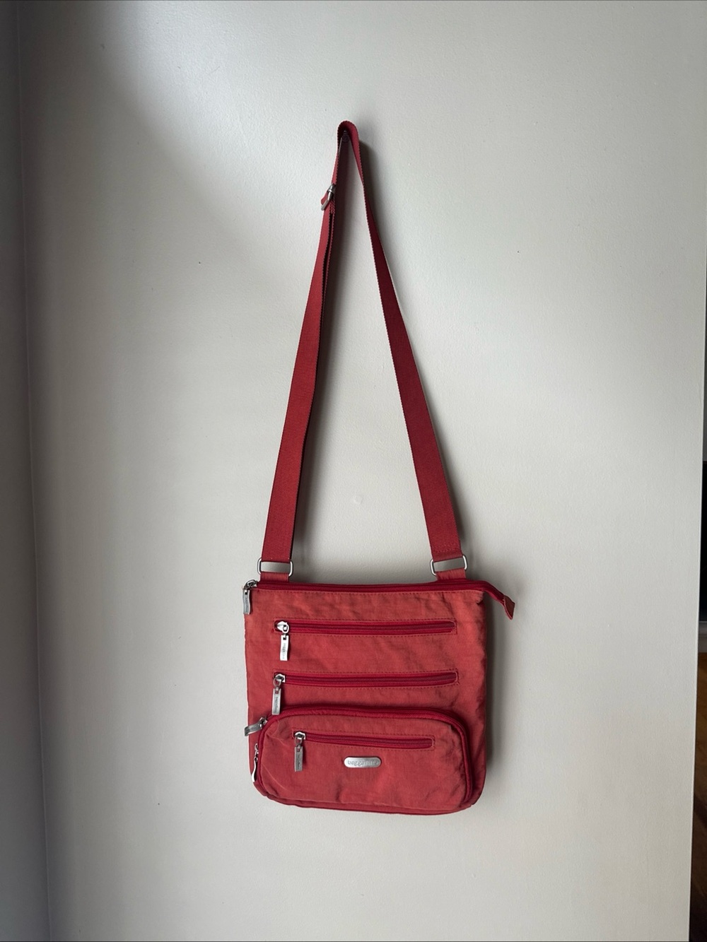 Baggallini Red Multi-Zipper Crossbody Bag